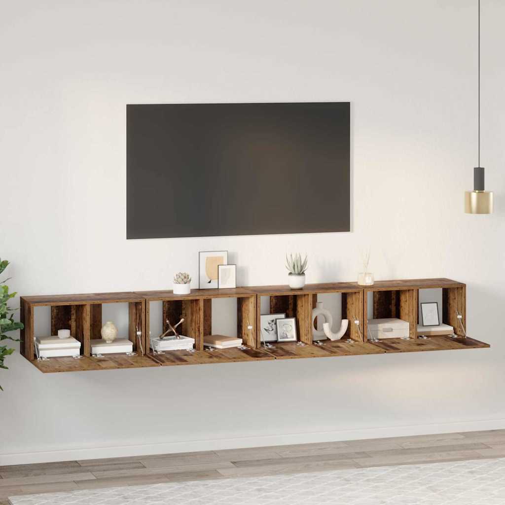 vidaXL Conjunto de mueble de TV 4 uds. Madera Vieja