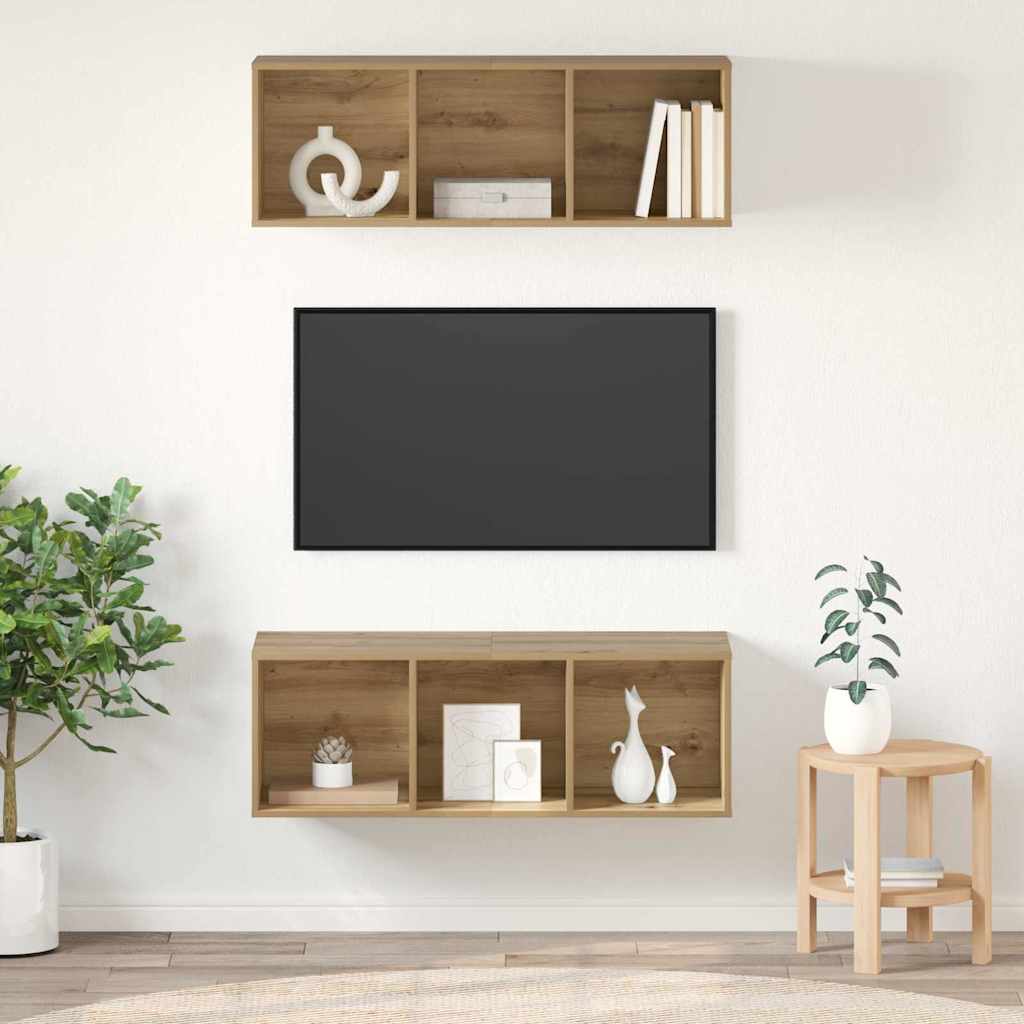 vidaXL Conjunto de mueble de TV 2 uds. Roble artisan