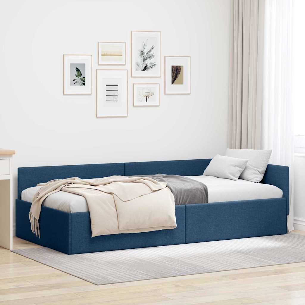 vidaXL Estructura de cama en esquina Azul 80 cm x 200 cm tela