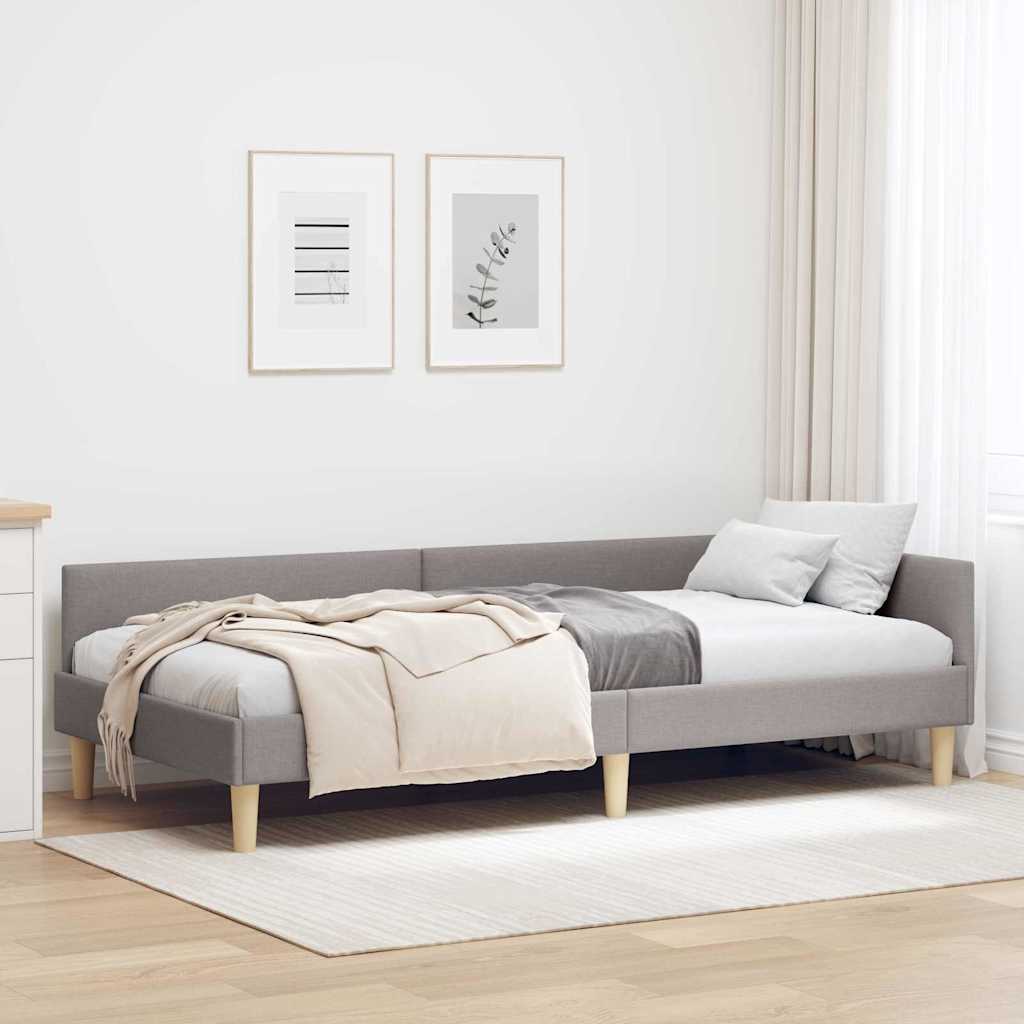 vidaXL Estructura de cama en esquina Taupé 100 x 200 cm tela