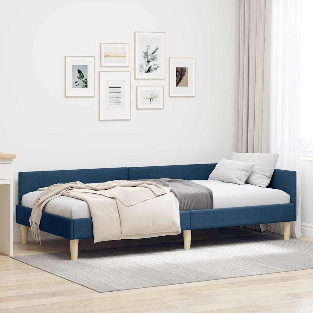 vidaXL Estructura de cama en esquina Azul 100 x 200 cm tela