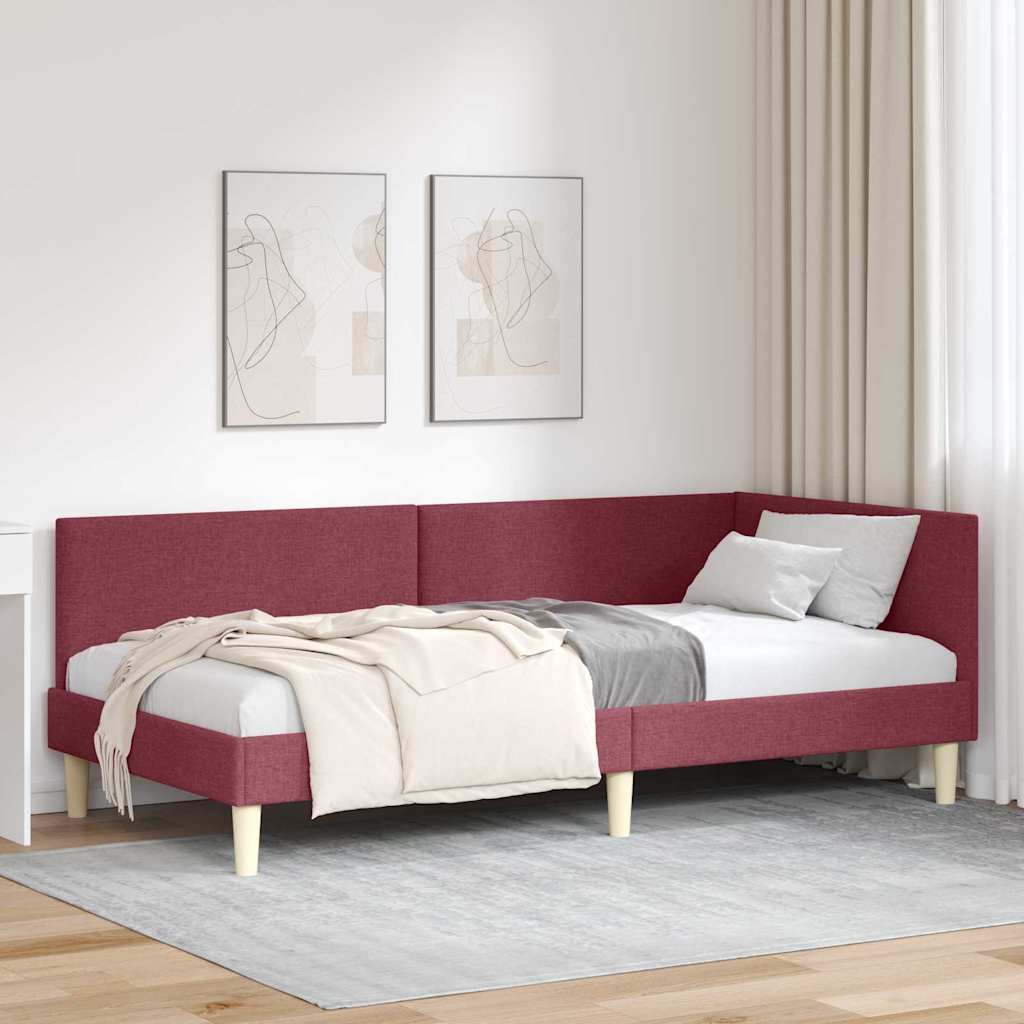 vidaXL Estructura de cama en esquina Rojo vino 80 cm x 200 cm