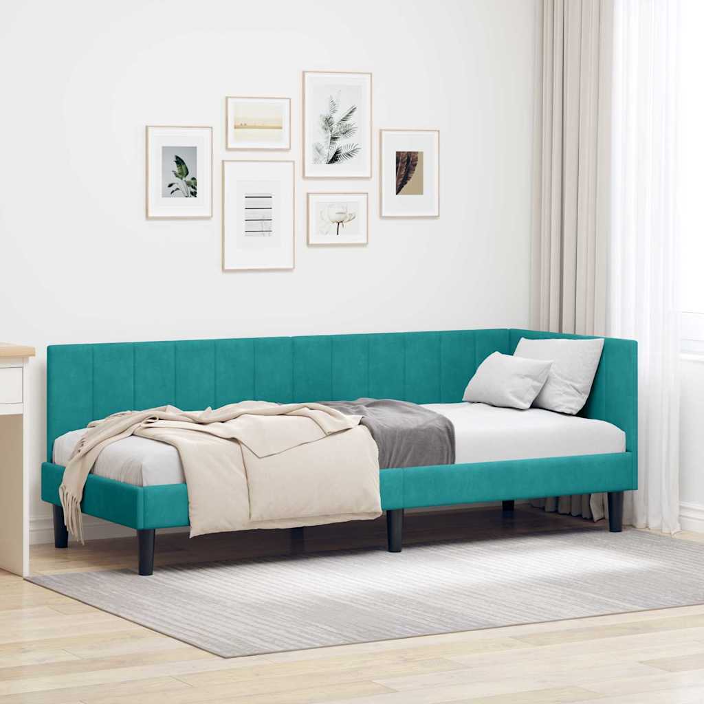 vidaXL Estructura de cama en esquina Tuquesa 80 cm x 200 cm Terciopelo