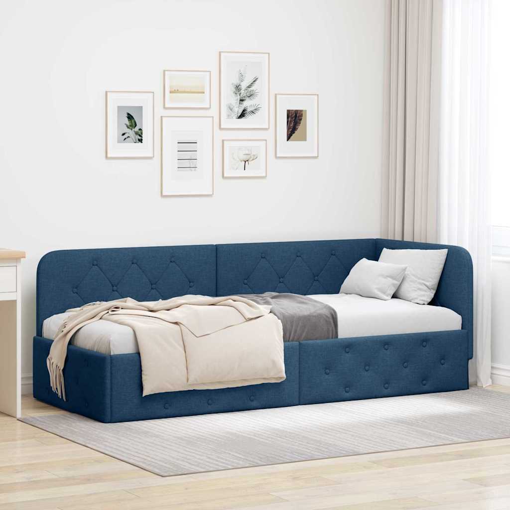 vidaXL Estructura de cama en esquina Azul 80 x 200 cm tela