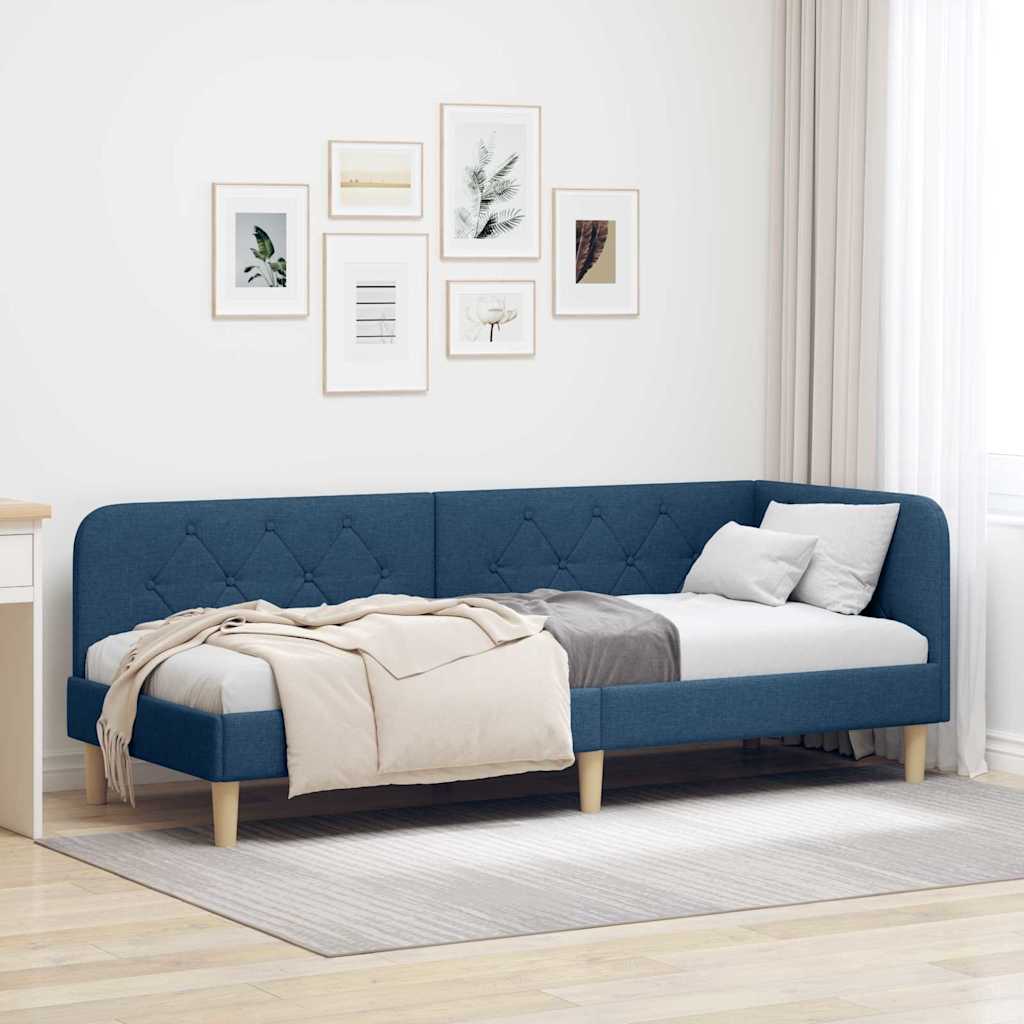 vidaXL Estructura de cama en esquina Azul 80 x 200 cm tela