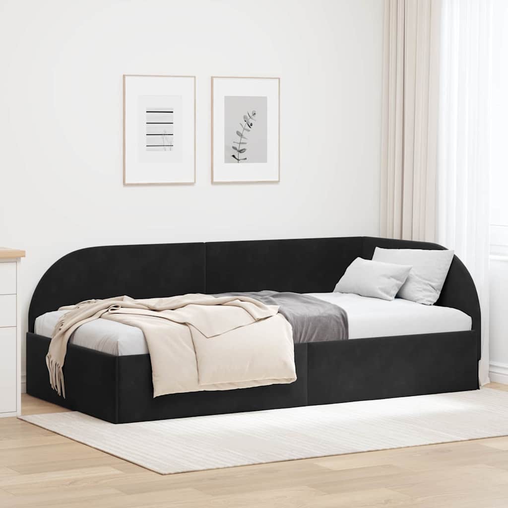vidaXL Estructura de cama en esquina Negro 80 cm x 200 cm Terciopelo