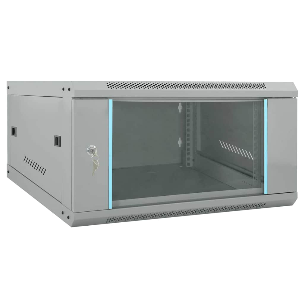 vidaXL Armario de red con almacenamiento Gris 60 x 60 x 35 cm Acero