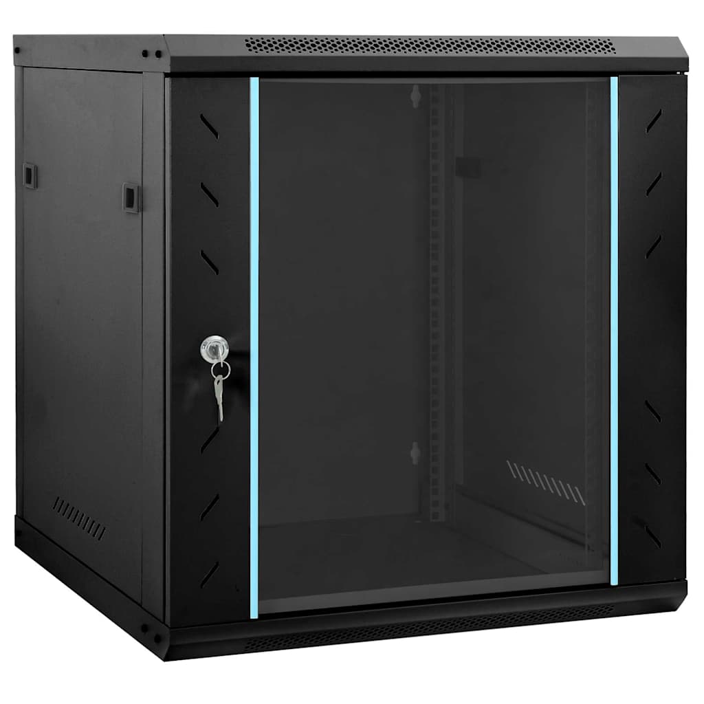 vidaXL Armario de red con almacenamiento Negro 60 x 45 x 65 cm Acero