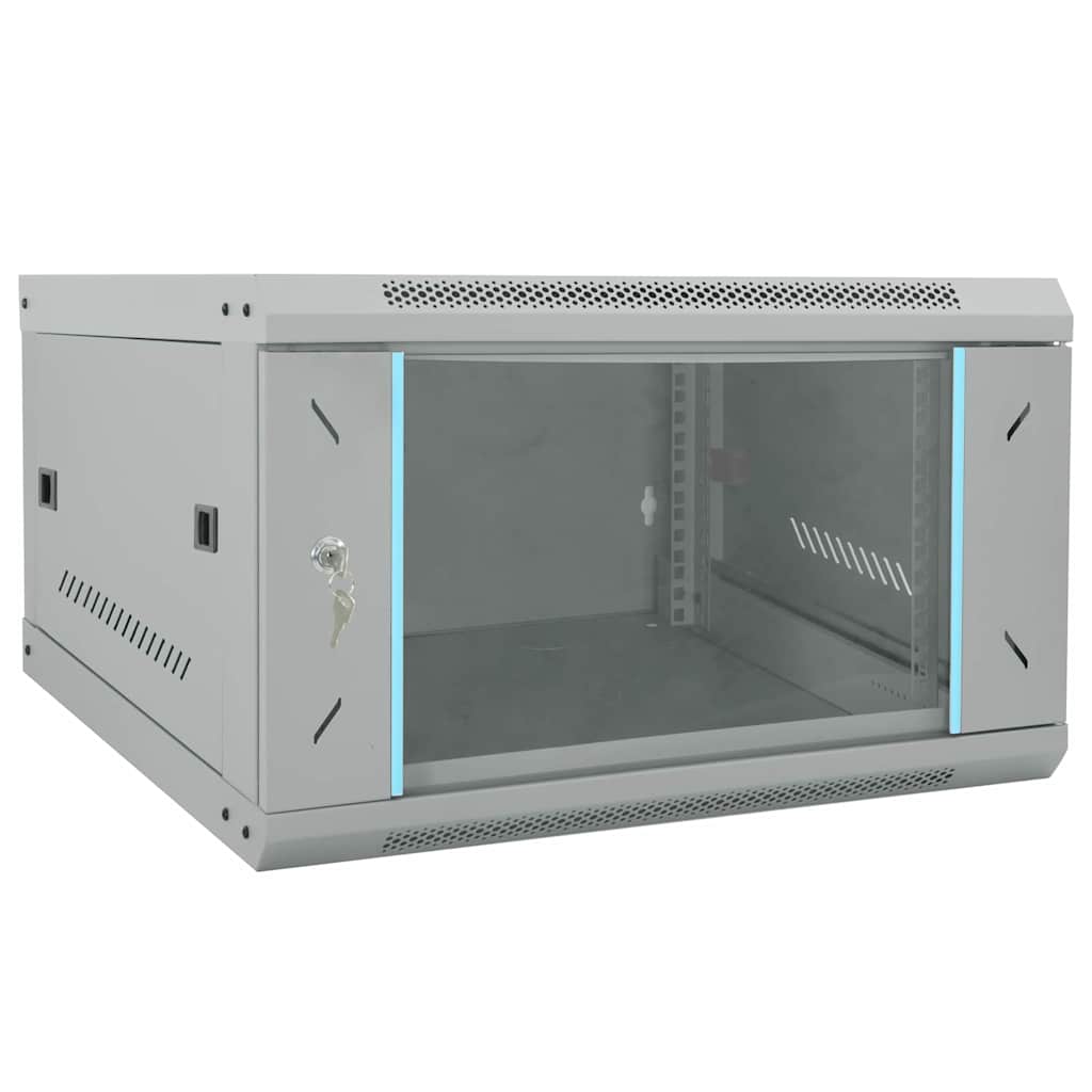 vidaXL Armario de red con almacenamiento Gris 53 x 60 x 30 cm Acero