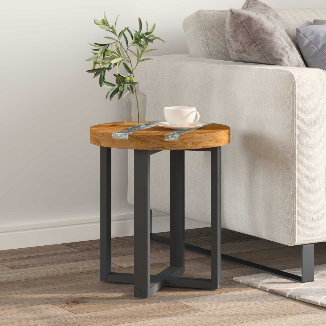 vidaXL Mesa de centro Marrón 40 x 40 x 45 cm Madera de teca maciza