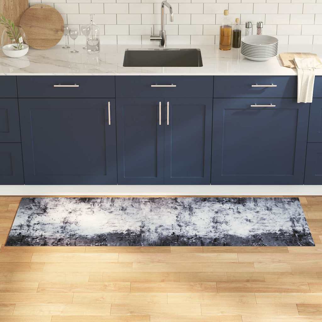 vidaXL Alfombra de cocina Gris 180 x 60 cm Terciopelo