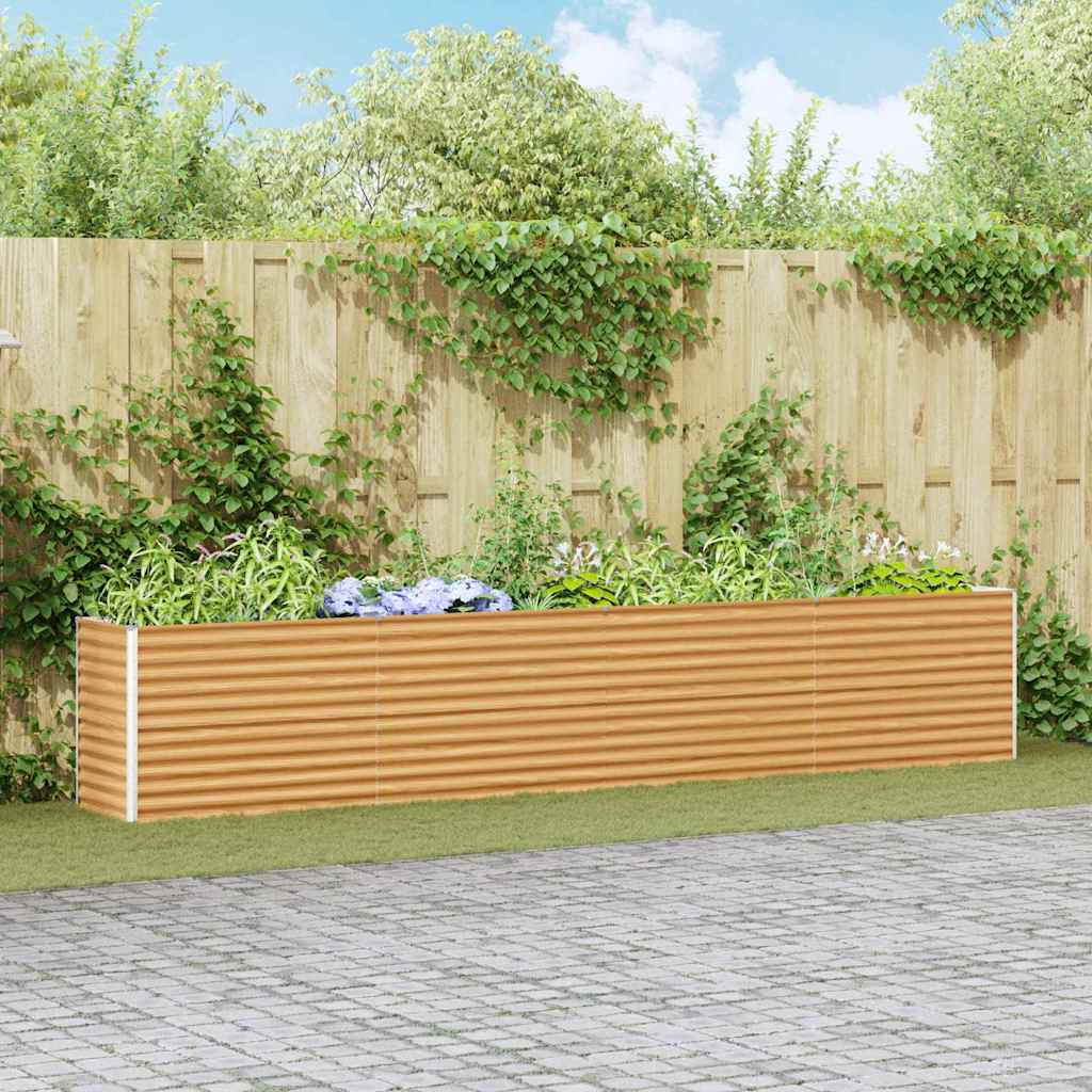 vidaXL Arriate elevado Marrón Claro 390 x 50 x 68 cm Acero Galvanizado