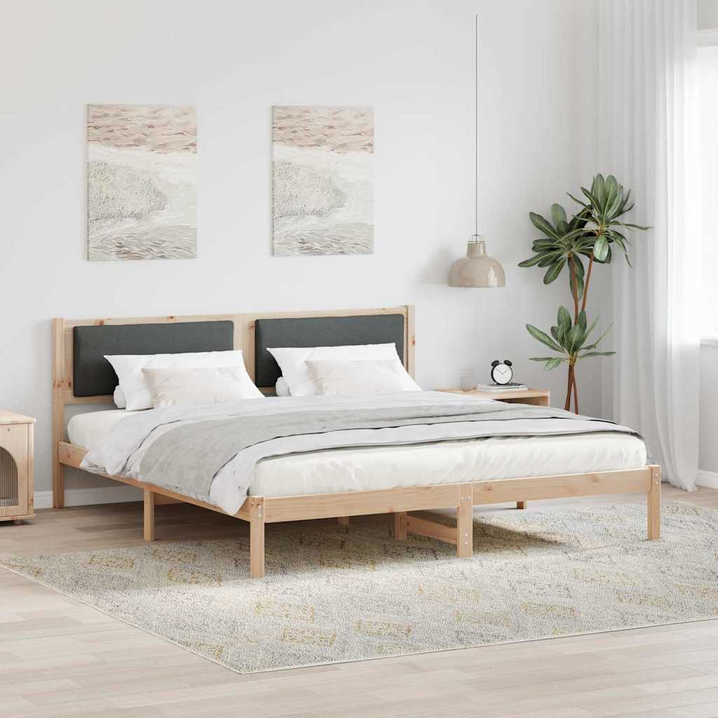 vidaXL Estructura de cama con cabecera Gris oscuro 200 x 200 cm