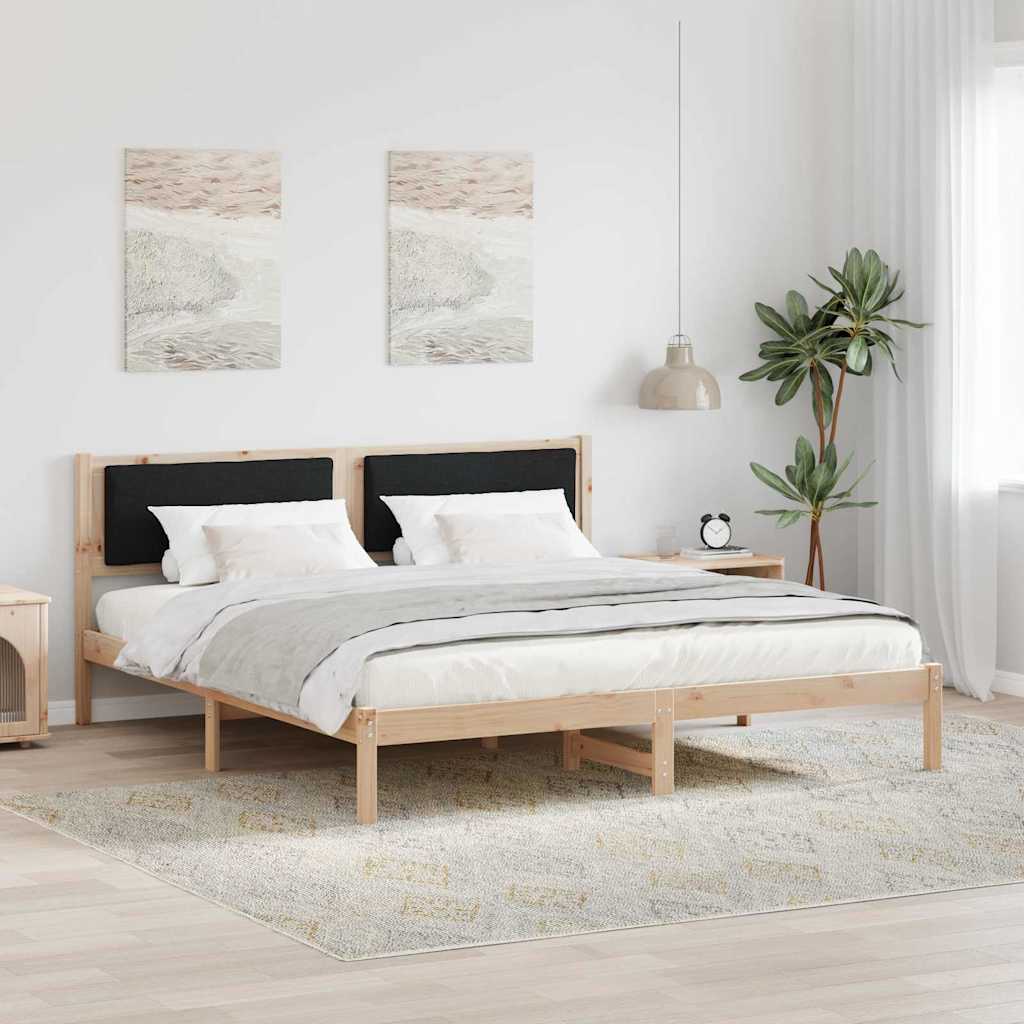 vidaXL Estructura de cama Negro 200 x 200 cm Madera de pino macizo