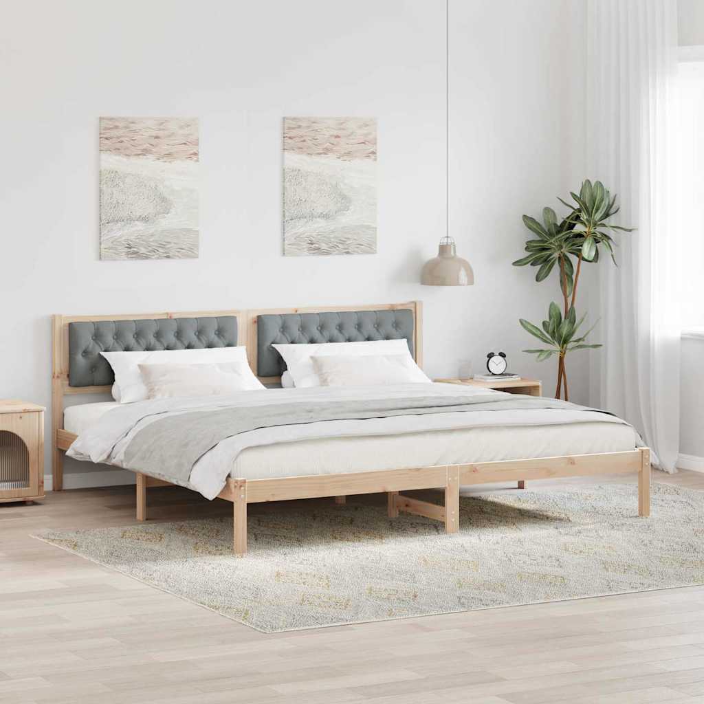 vidaXL Estructura de cama con cabecera Gris Claro 200 x 200 cm