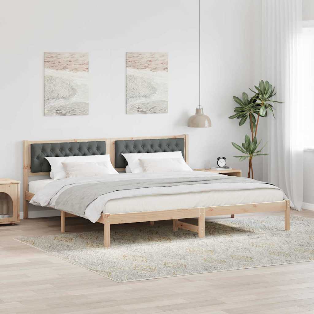 vidaXL Estructura de cama con cabecera Gris oscuro 200 x 200 cm