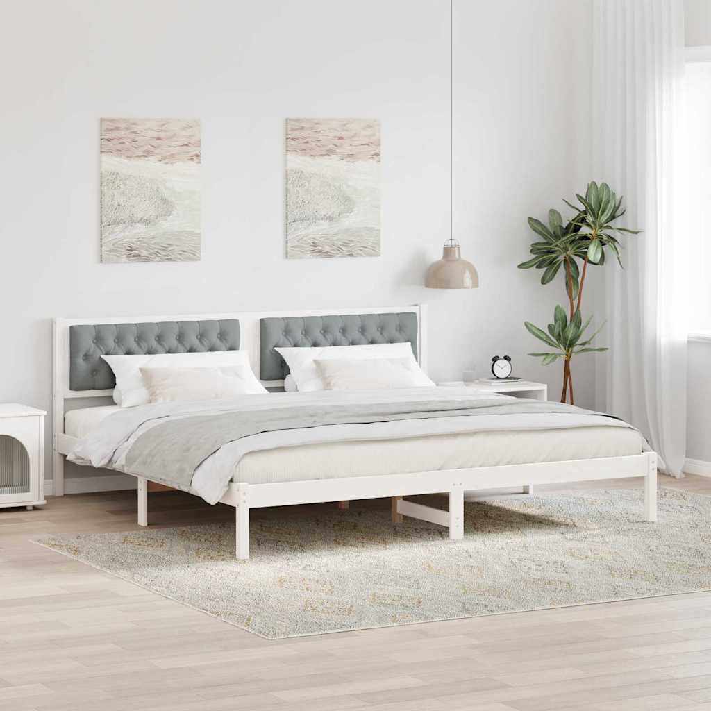 vidaXL Estructura de cama con cabecera Gris Claro 200 x 200 cm