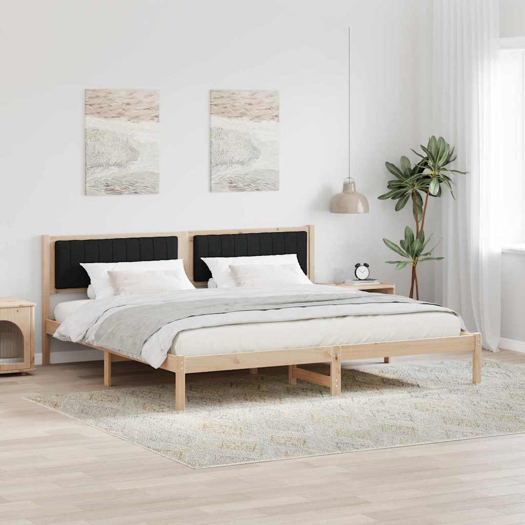 vidaXL Estructura de cama Negro 200 x 200 cm Madera de pino macizo