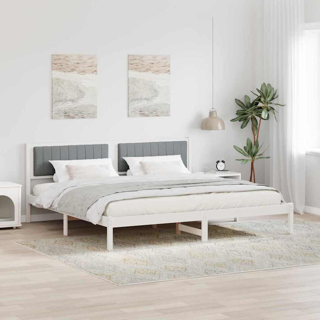 vidaXL Estructura de cama con cabecera Gris Claro 200 x 200 cm