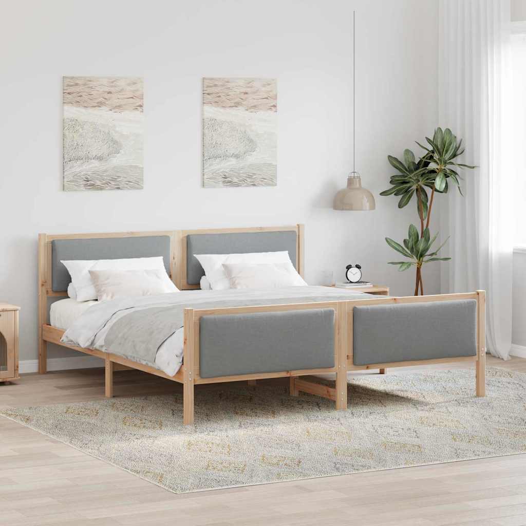 vidaXL Estructura de cama con cabecera Gris Claro 180 x 200 cm tela