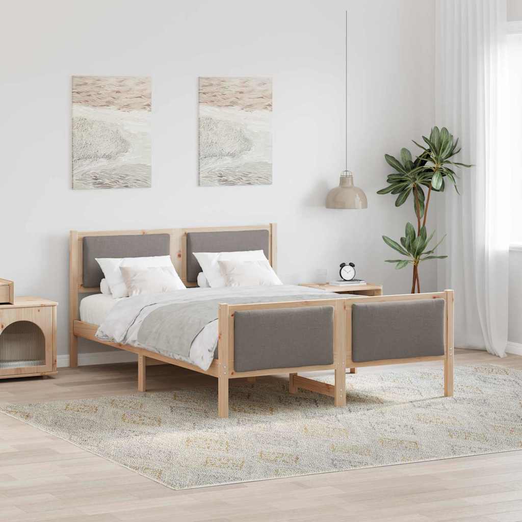 vidaXL Estructura de cama con cabecera Taupé 160 x 200 cm tela