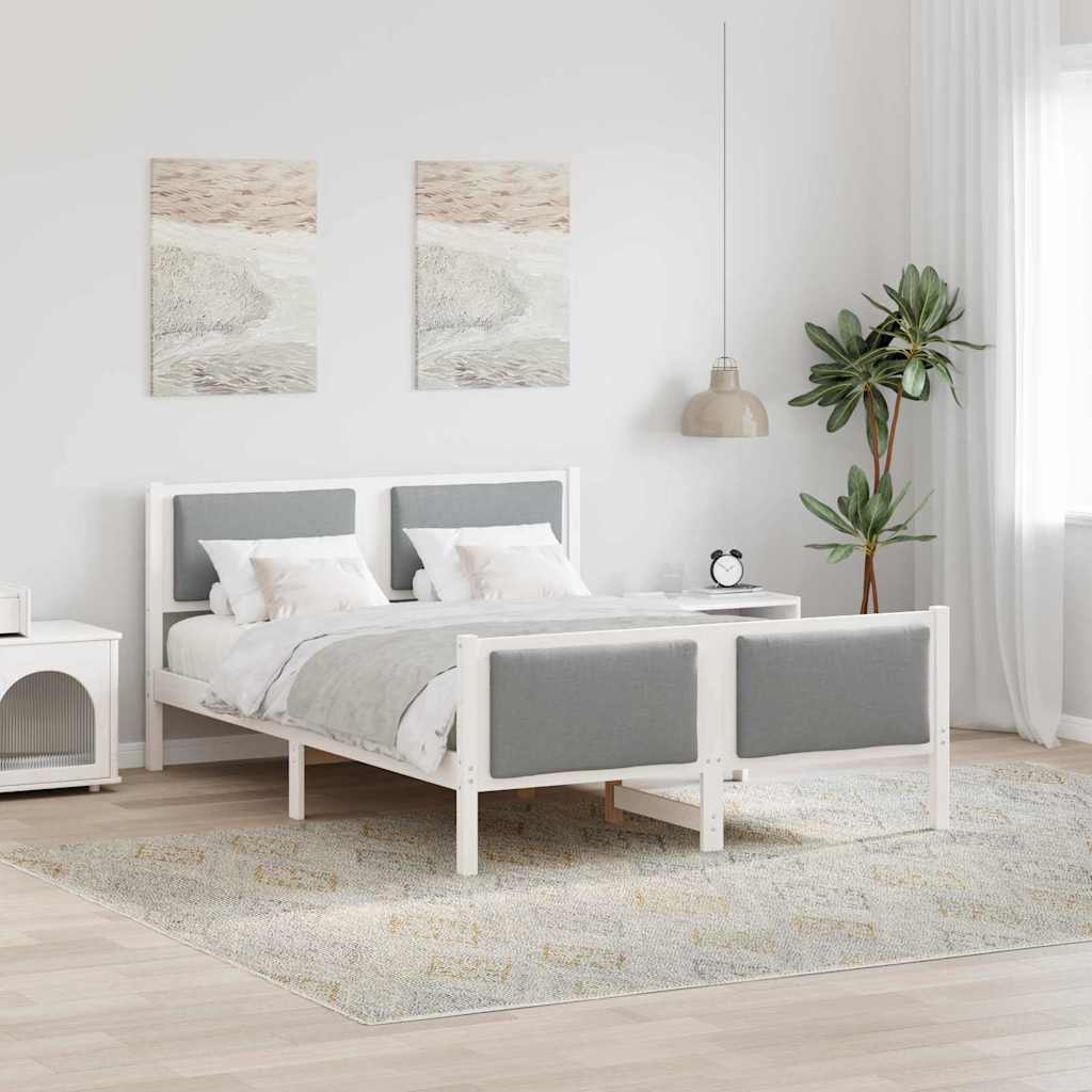vidaXL Estructura de cama con cabecera Gris Claro 160 x 200 cm tela