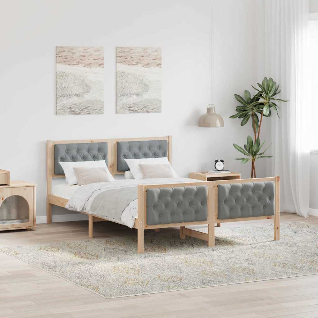 vidaXL Estructura de cama con cabecera Gris Claro 140 x 200 cm