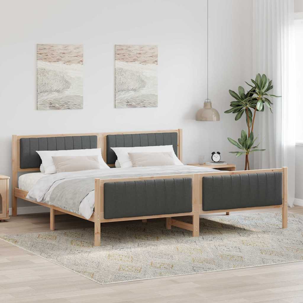 vidaXL Estructura de cama Negro y gris oscuro 200 x 200 cm