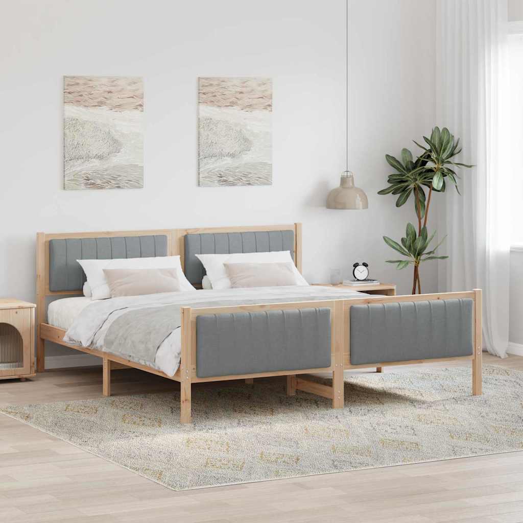 vidaXL Estructura de cama Marrón y gris claro 180 x 200 cm