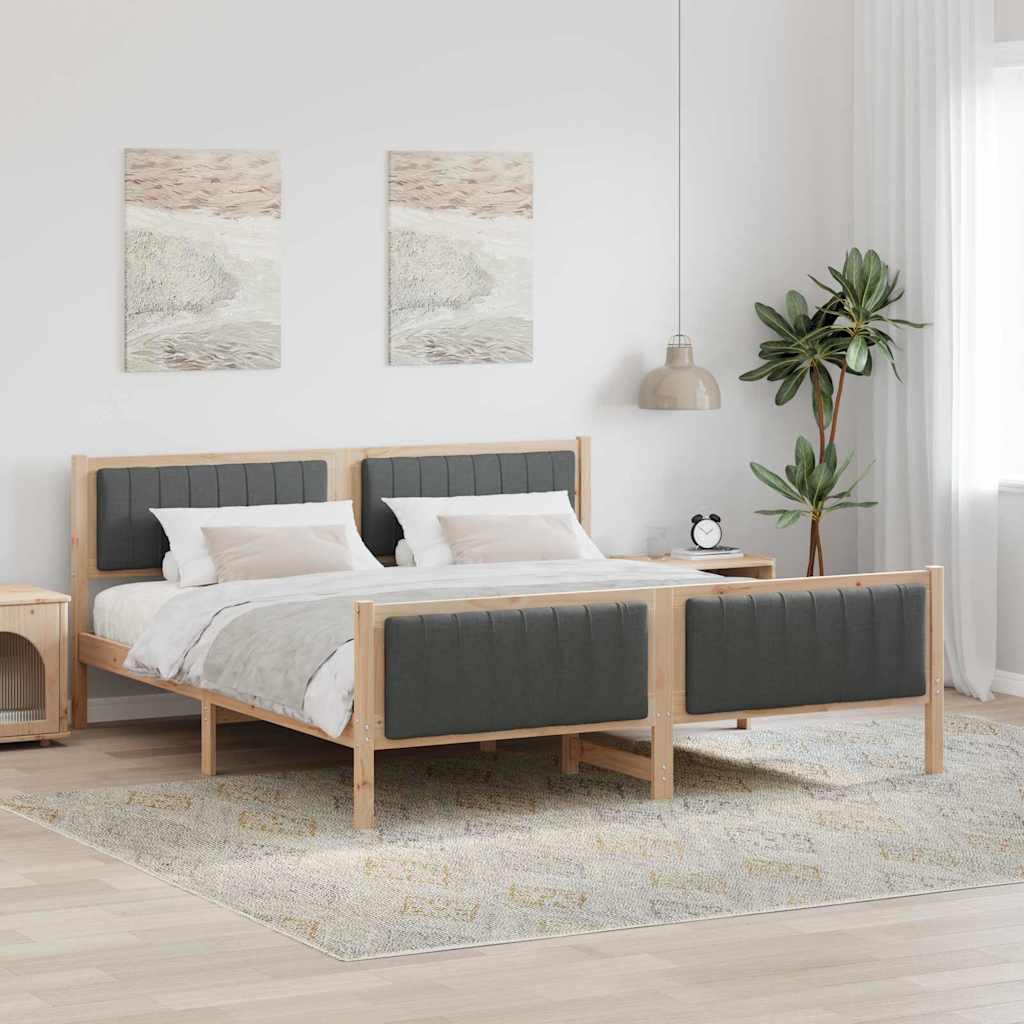 vidaXL Estructura de cama Negro y gris oscuro 180 x 200 cm