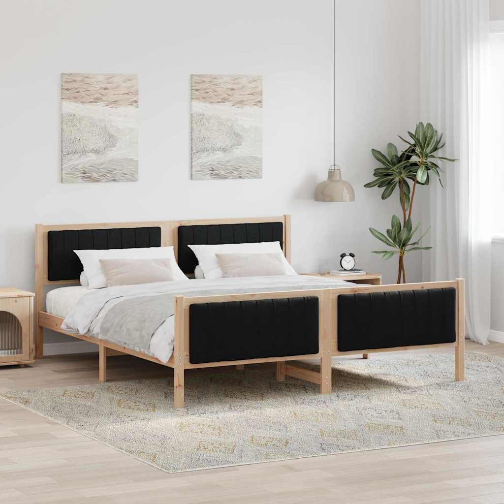 vidaXL Estructura de cama con cabecera Marrón y negro 180 x 200 cm