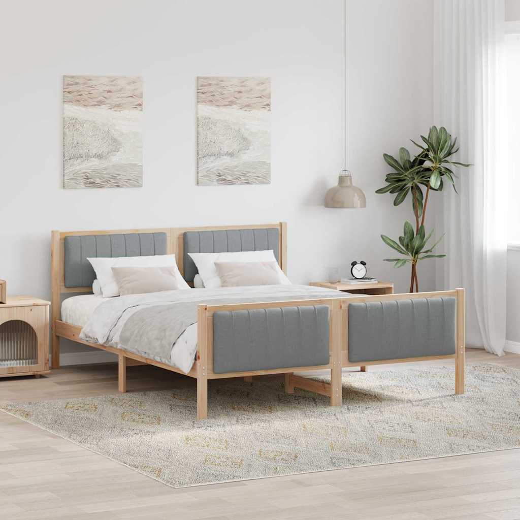vidaXL Estructura de cama Marrón y gris claro 160 x 200 cm