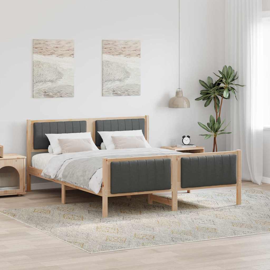 vidaXL Estructura de cama Negro y gris oscuro 150 x 200 cm