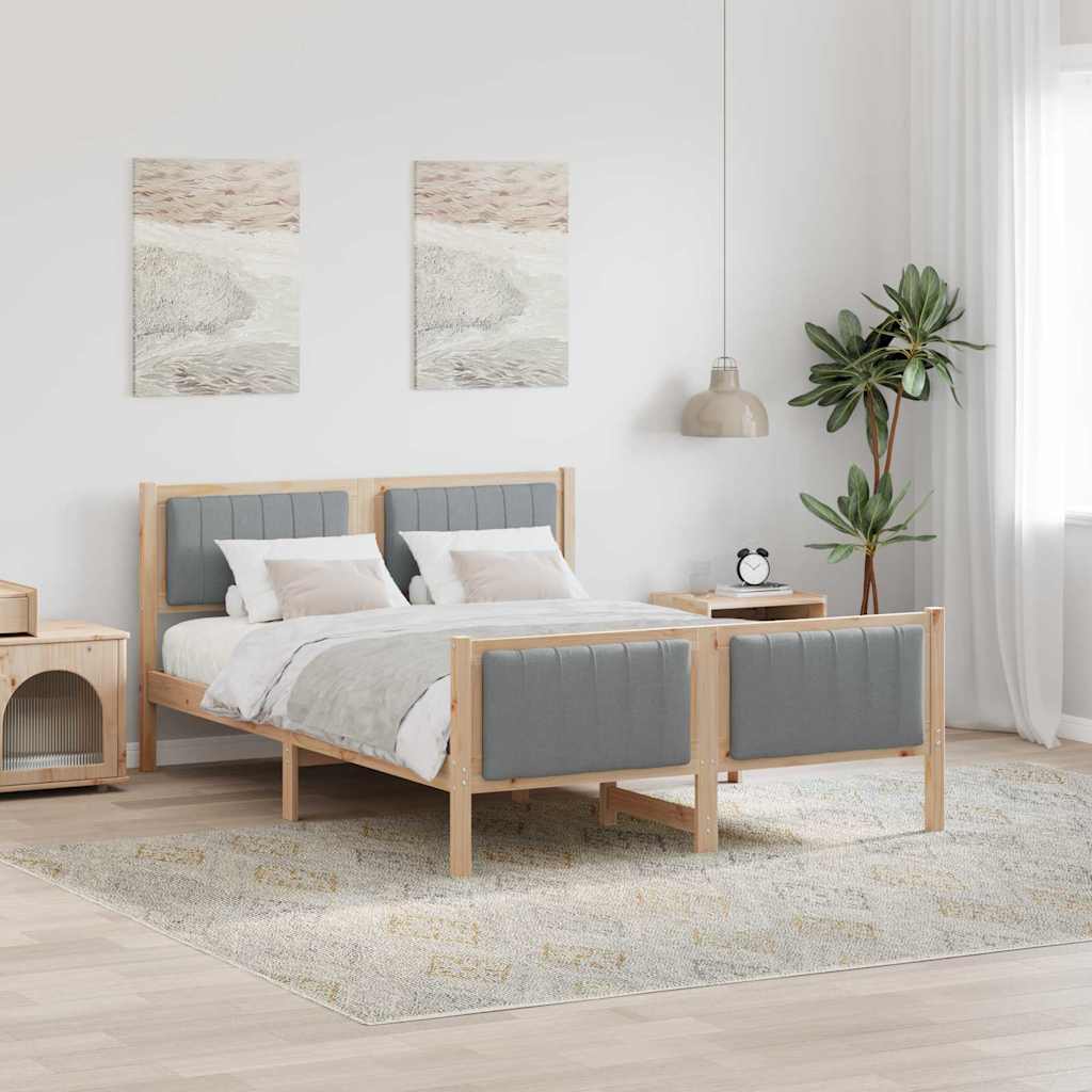 vidaXL Estructura de cama Marrón y gris claro 140 x 200 cm