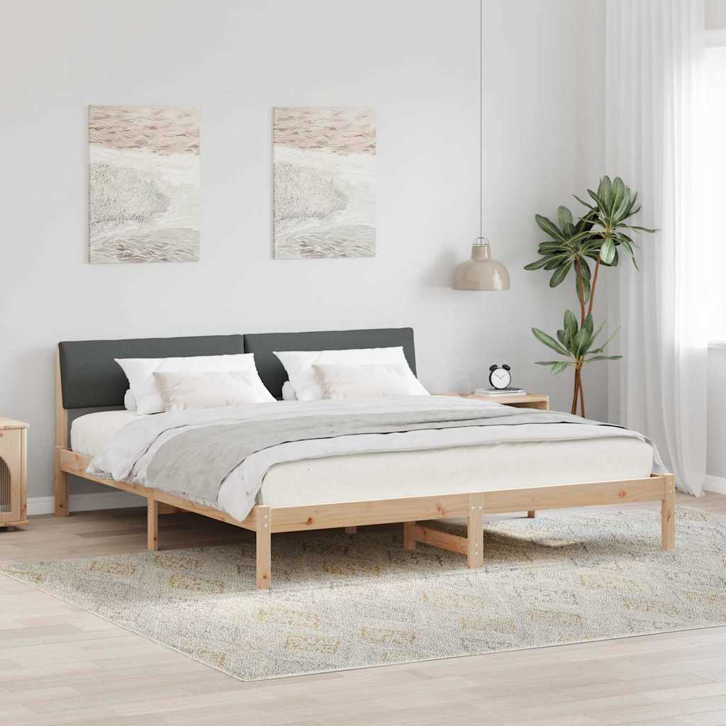vidaXL Estructura de cama Negro y gris oscuro 200 x 200 cm