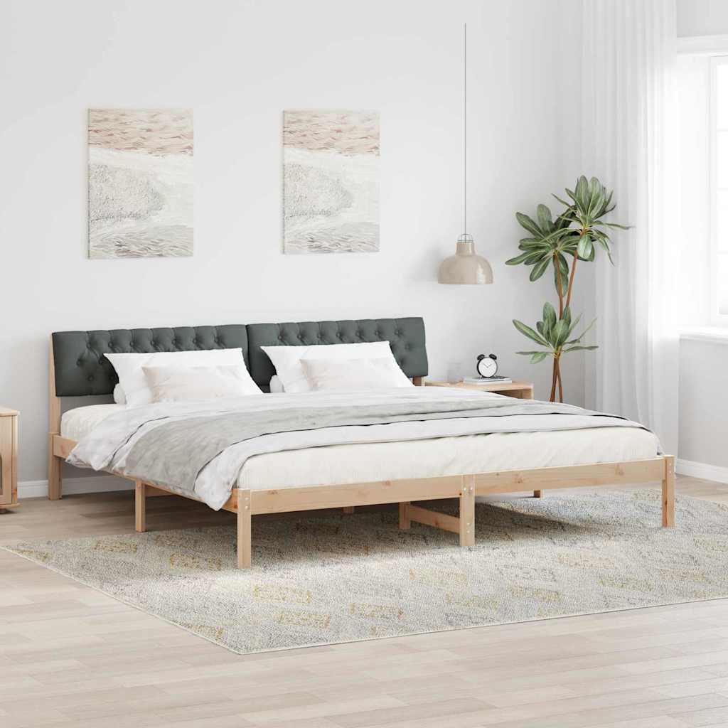 vidaXL Estructura de cama Negro y gris oscuro 200 x 200 cm