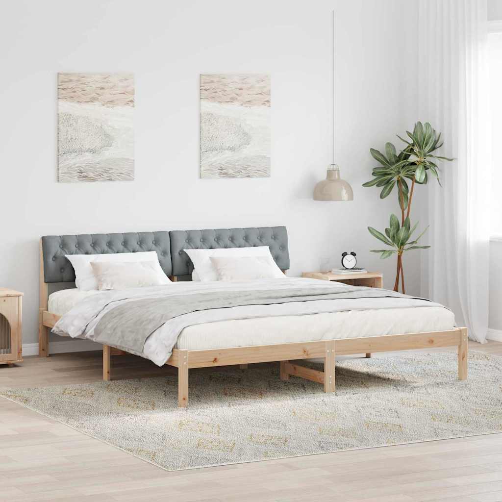vidaXL Estructura de cama Marrón y gris claro 180 x 200 cm