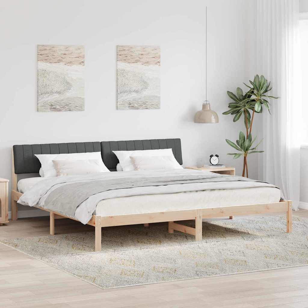 vidaXL Estructura de cama Negro y gris oscuro 200 x 200 cm