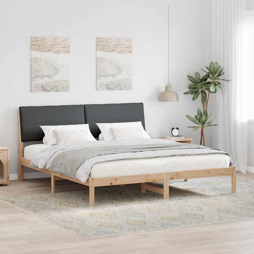 vidaXL Estructura de cama Negro y gris oscuro 200 x 200 cm