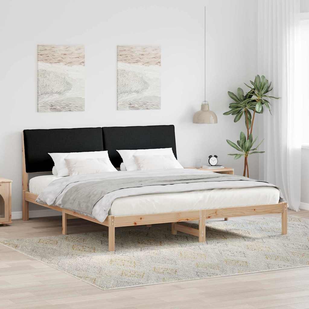 vidaXL Estructura de cama con cabecera Marrón y negro 200 x 200 cm
