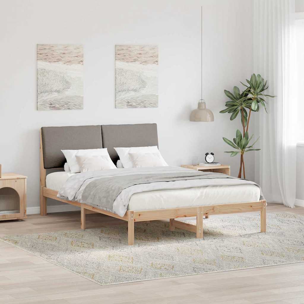 vidaXL Estructura de cama con cabecera Marrón y taupe 160 x 200 cm