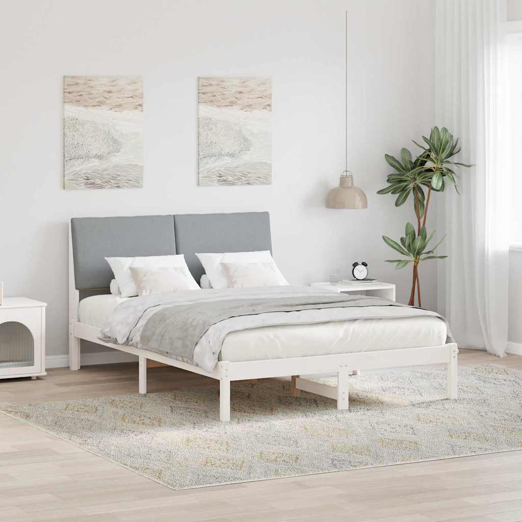 vidaXL Estructura de cama con cabecera y gris claro 160 x 200 cm