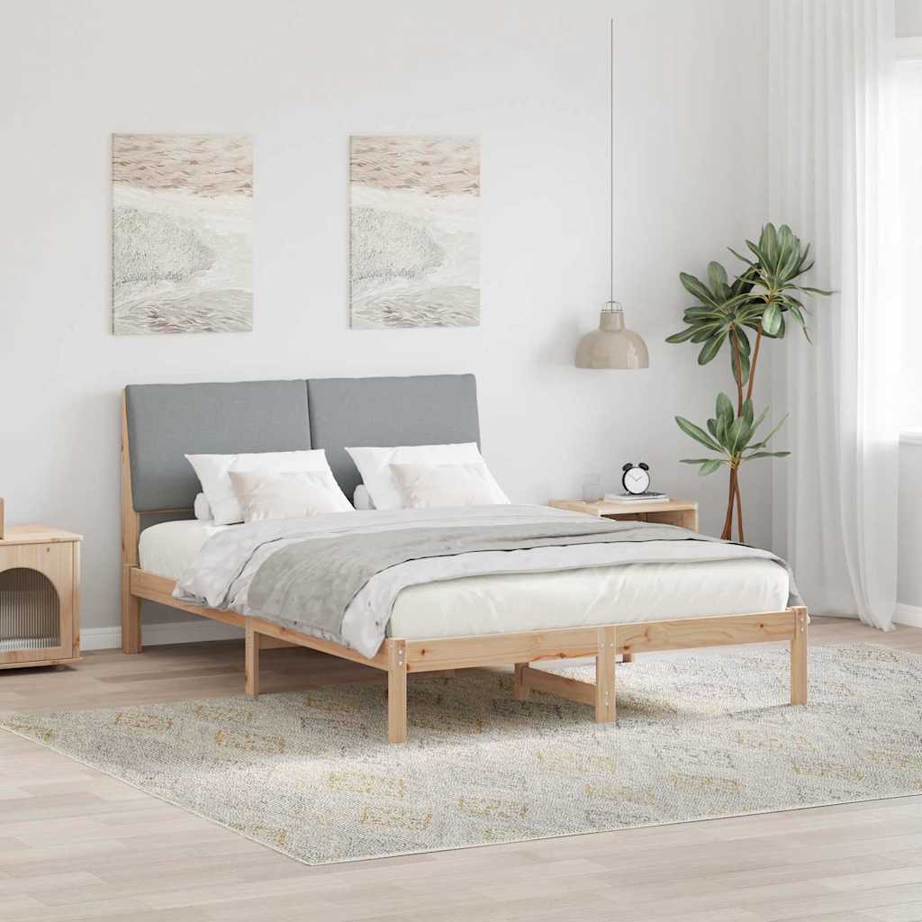 vidaXL Estructura de cama Marrón y gris claro 150 x 200 cm