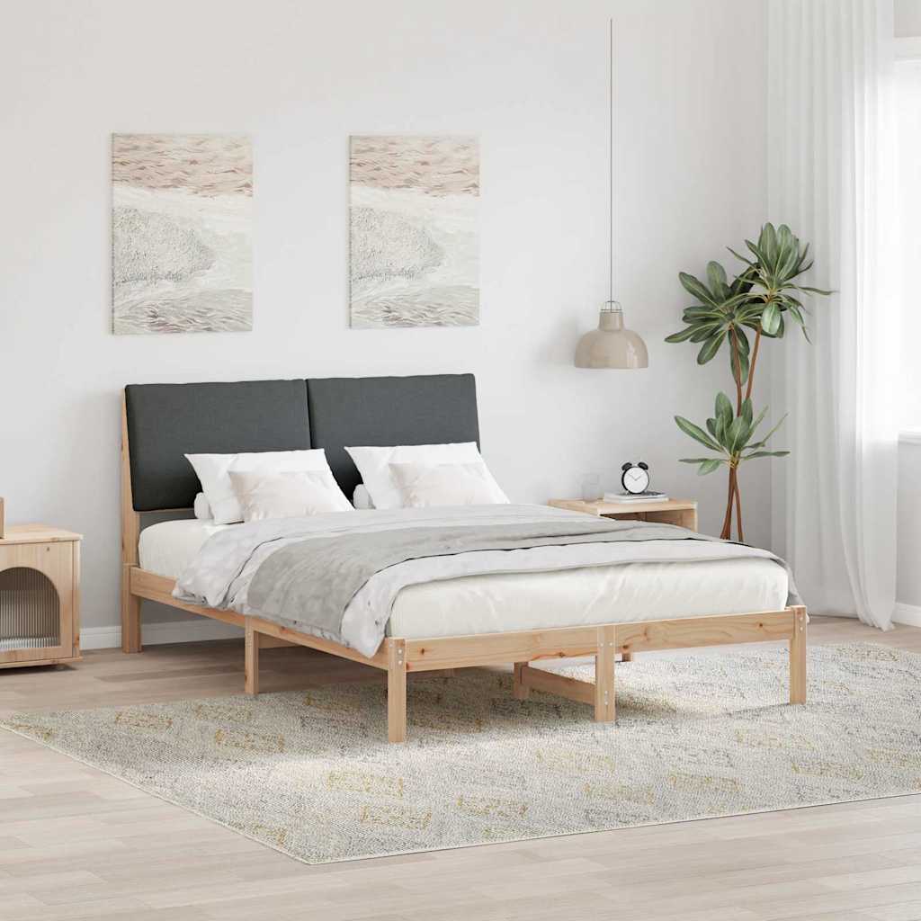 vidaXL Estructura de cama Negro y gris oscuro 150 x 200 cm