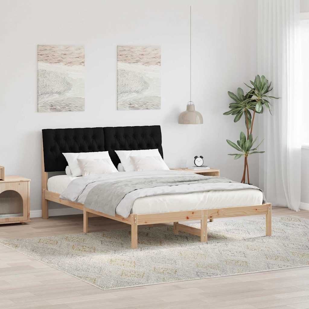 vidaXL Estructura de Cama con Cabecera Tapizada Marrón 160 x 200 cm