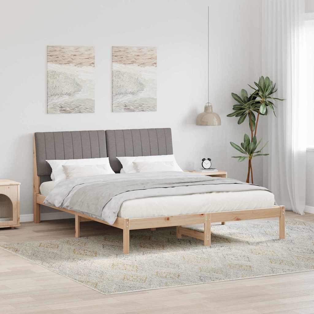 vidaXL Estructura de cama Marrón 150 x 200 cm Madera de pino macizo