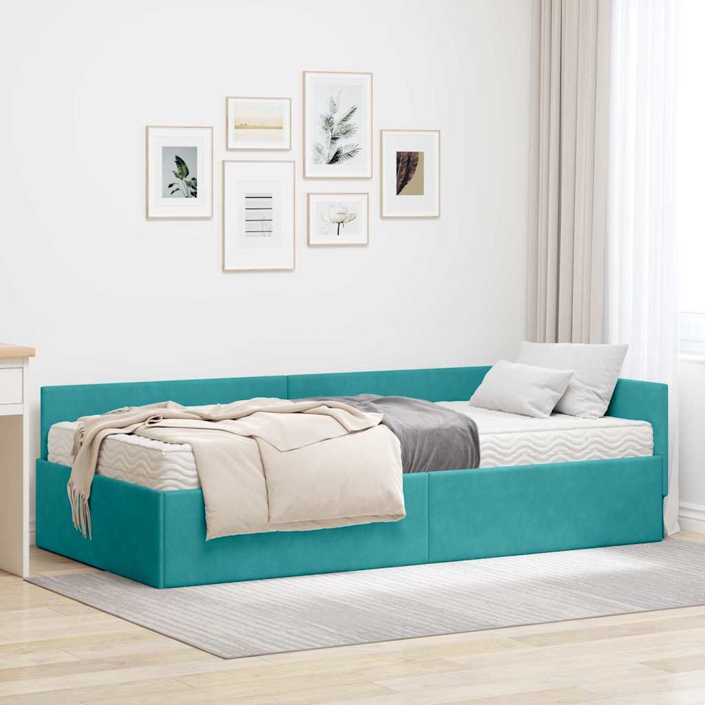 vidaXL Estructura de Cama Esquina con Colchón Otro 2 uds. Tuquesa