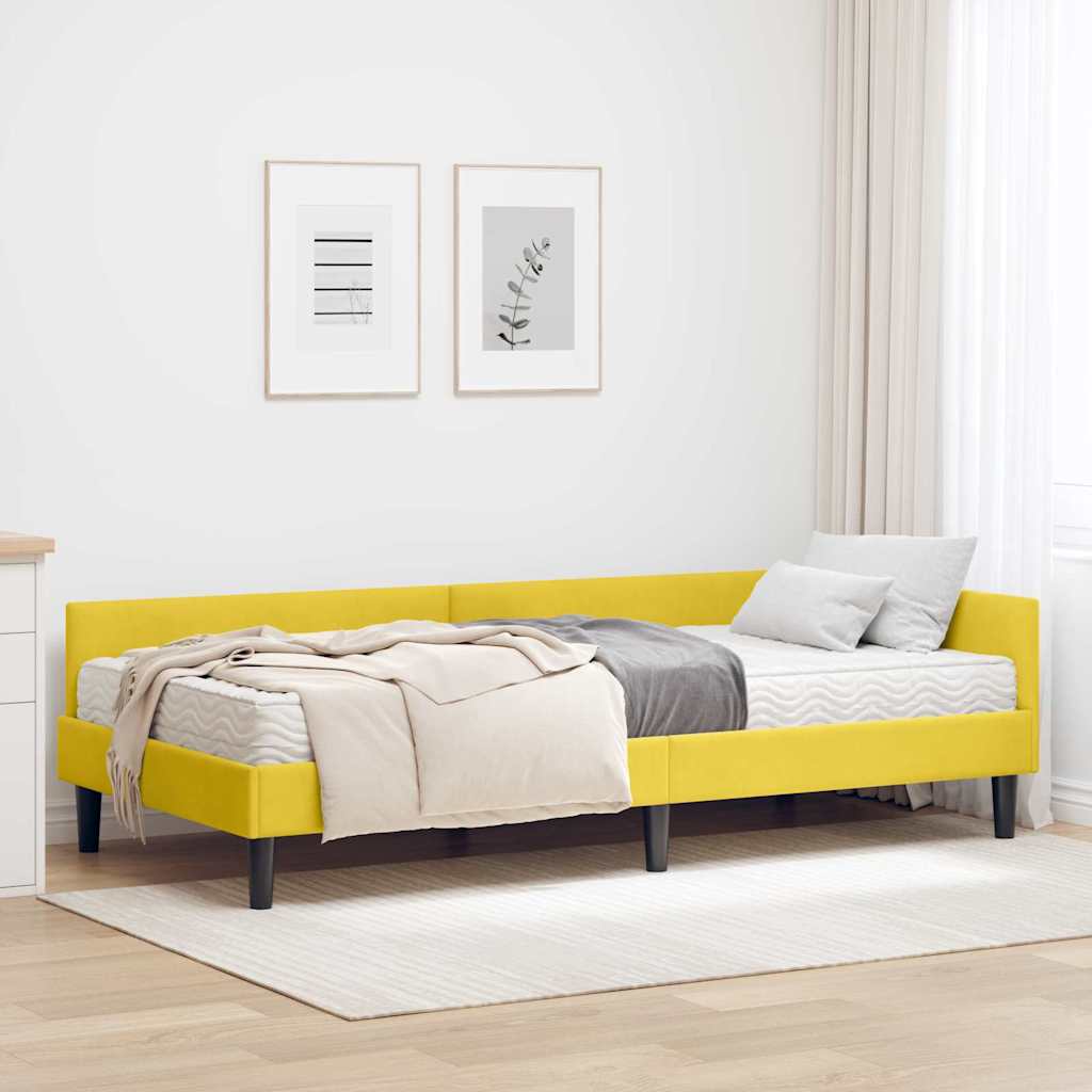 vidaXL Estructura de Cama Esquina con Colchón Otro 2 uds. Amarillo