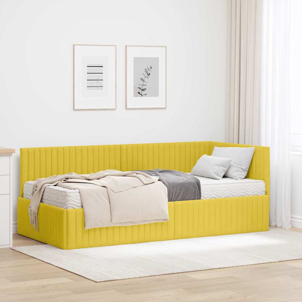 vidaXL Estructura de Cama Esquina con Colchón 2 uds. Amarillo