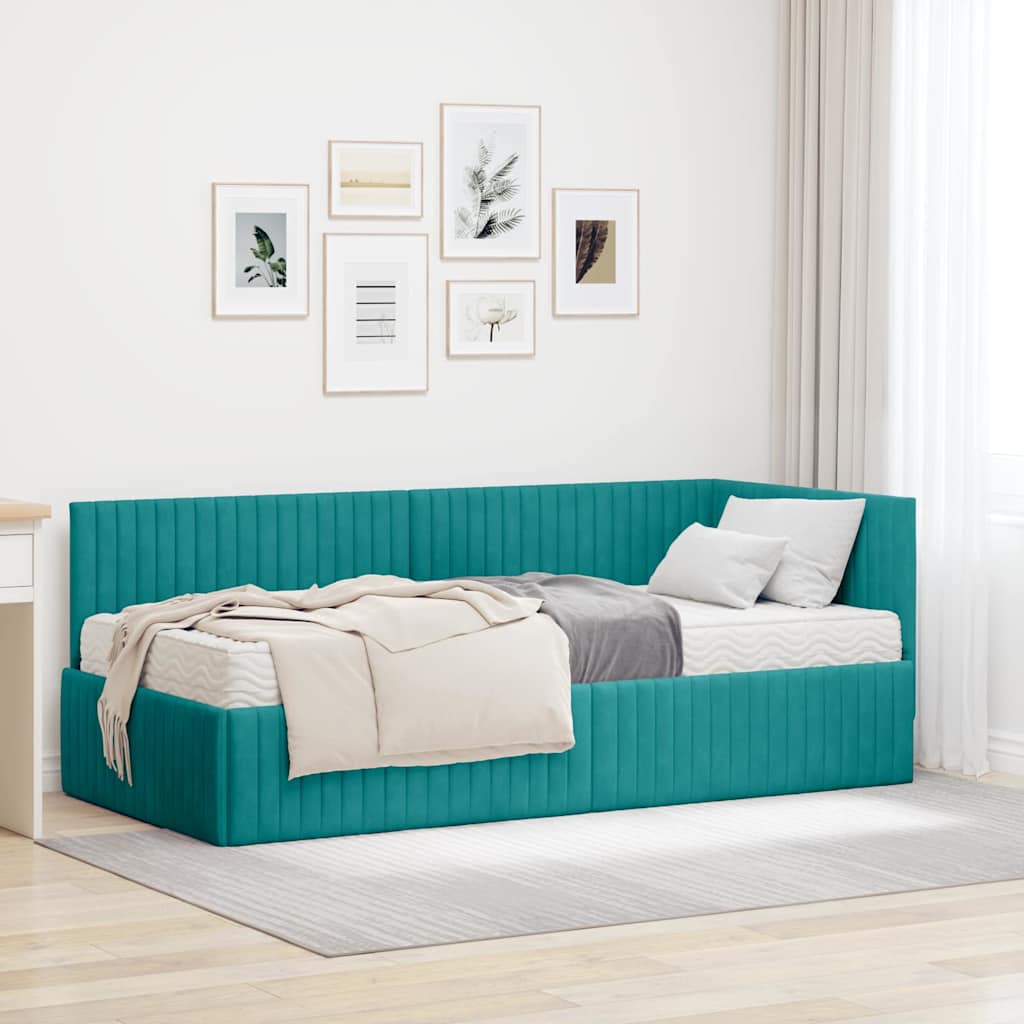 vidaXL Estructura de Cama Esquina con Colchón 2 uds. Tuquesa